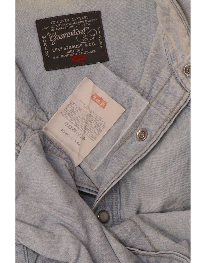 Мужская джинсовая рубашка Levi's из хлопка среднего синего цвета
