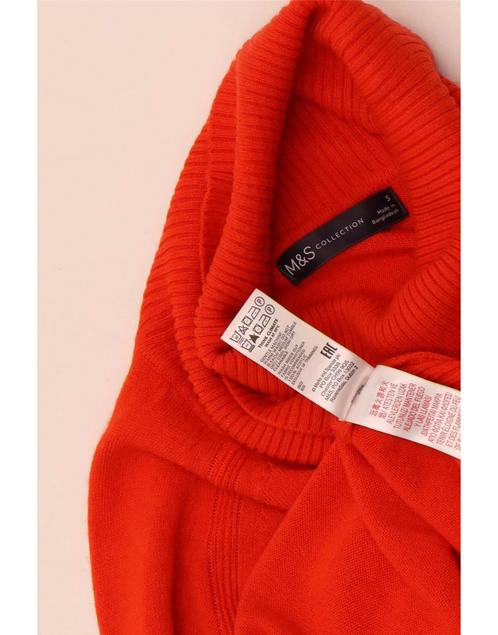 Женский джемпер с высоким воротником Marks & Spencer, Великобритания, 10, маленький, красный, акрил