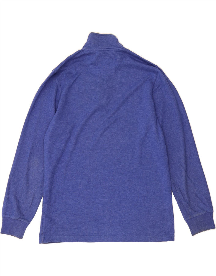 CHAPS Mens Zip Neck Sweatshirt Jumper Medium Blue Cotton Vintage Chaps and Second-Hand Chaps from Messina Hembry 