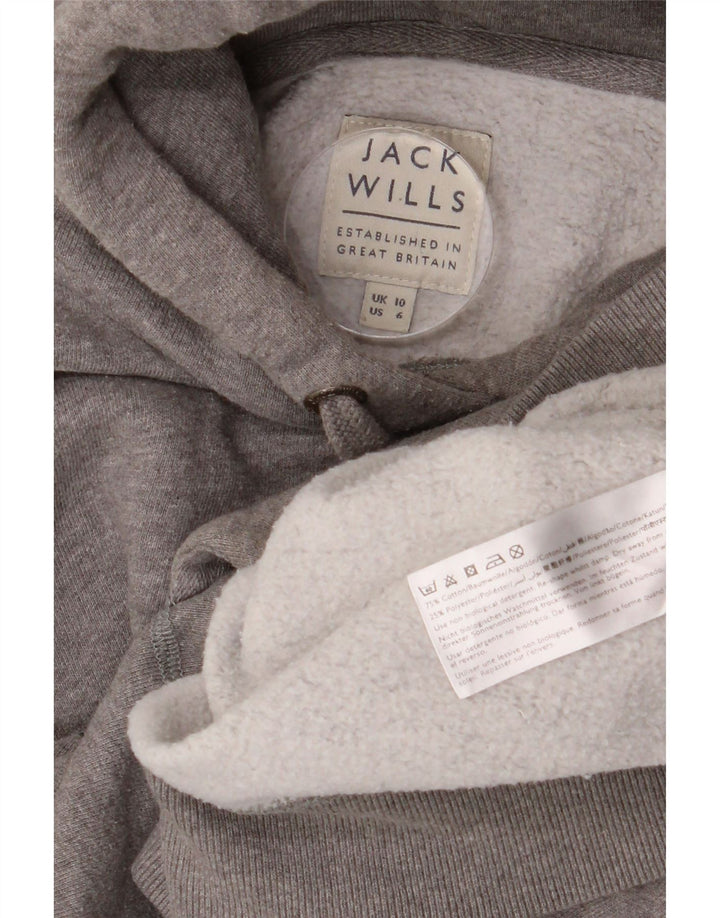 JACK WILLS Женский джемпер с капюшоном Salcombe Devon Oversized UK 10, маленький серый