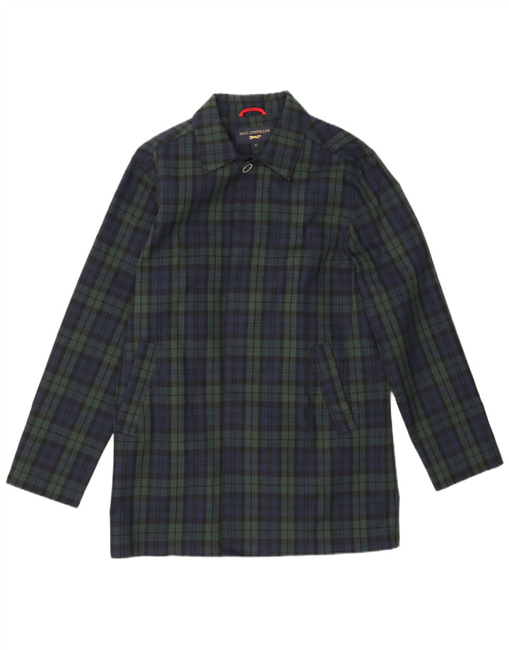 Мужское пальто PAUL COSTELLOE UK 38, средний темно-синий в клетку, полиэстер