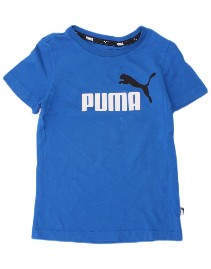 Футболка с рисунком Puma для мальчиков 3-4 года, синяя