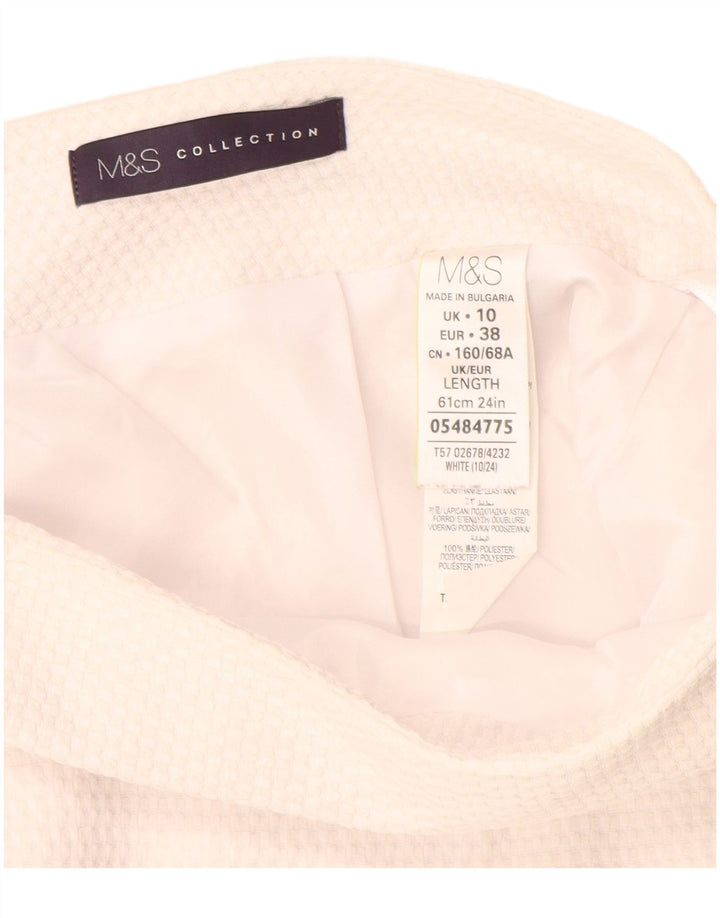 Женская юбка-карандаш Marks & Spencer UK 10, маленькая W30, белый полиэстер