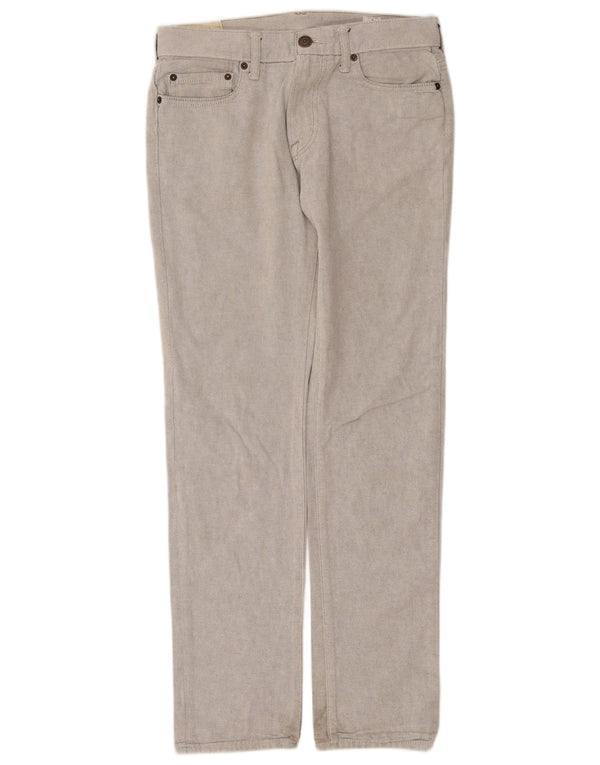 ABERCROMBIE & FITCH Мужские прямые повседневные брюки W30 L32 Серые хлопковые