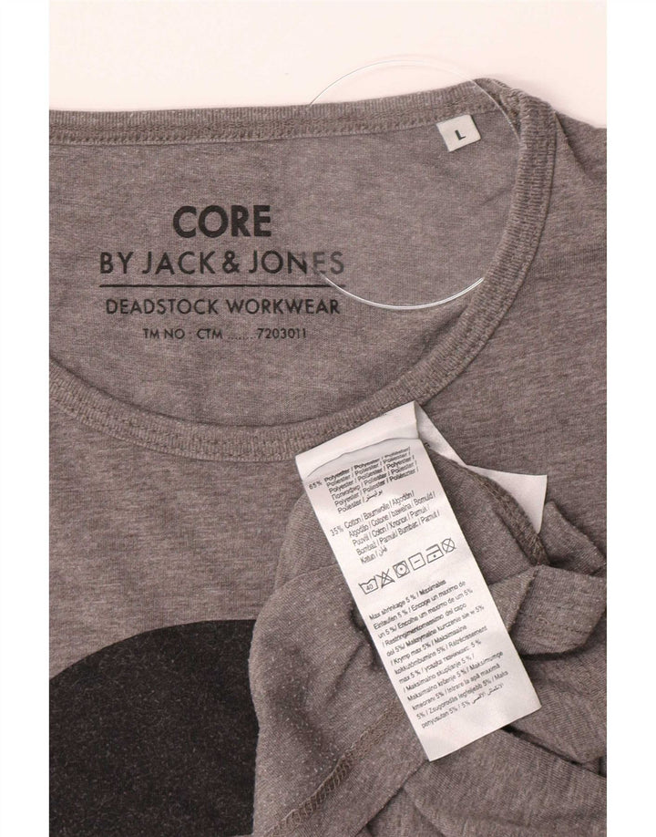 Мужская футболка с рисунком Jack & Jones Core, большой серый полиэстер