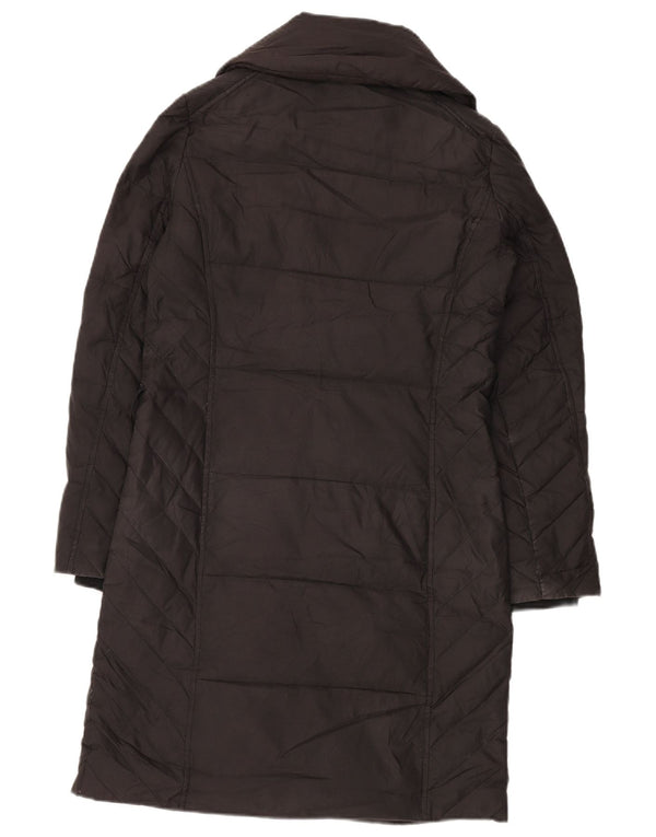 Женское длинное стеганое пальто OASIS UK 10, маленькое черное, полиэстер