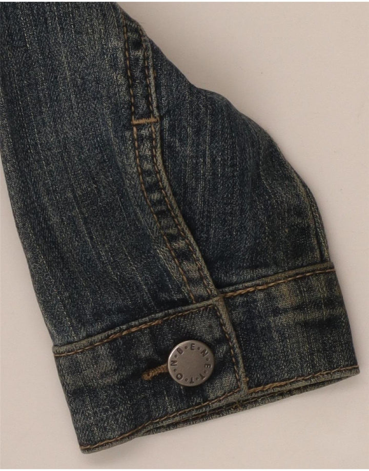 Джинсовая куртка Benetton для девочек 11-12 лет, 2XL, синяя, хлопок