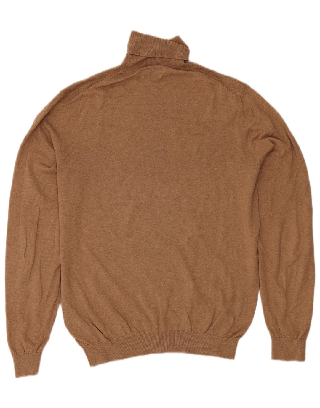 Мужской джемпер с высоким воротником Massimo Dutti, большой бежевый, хлопковый