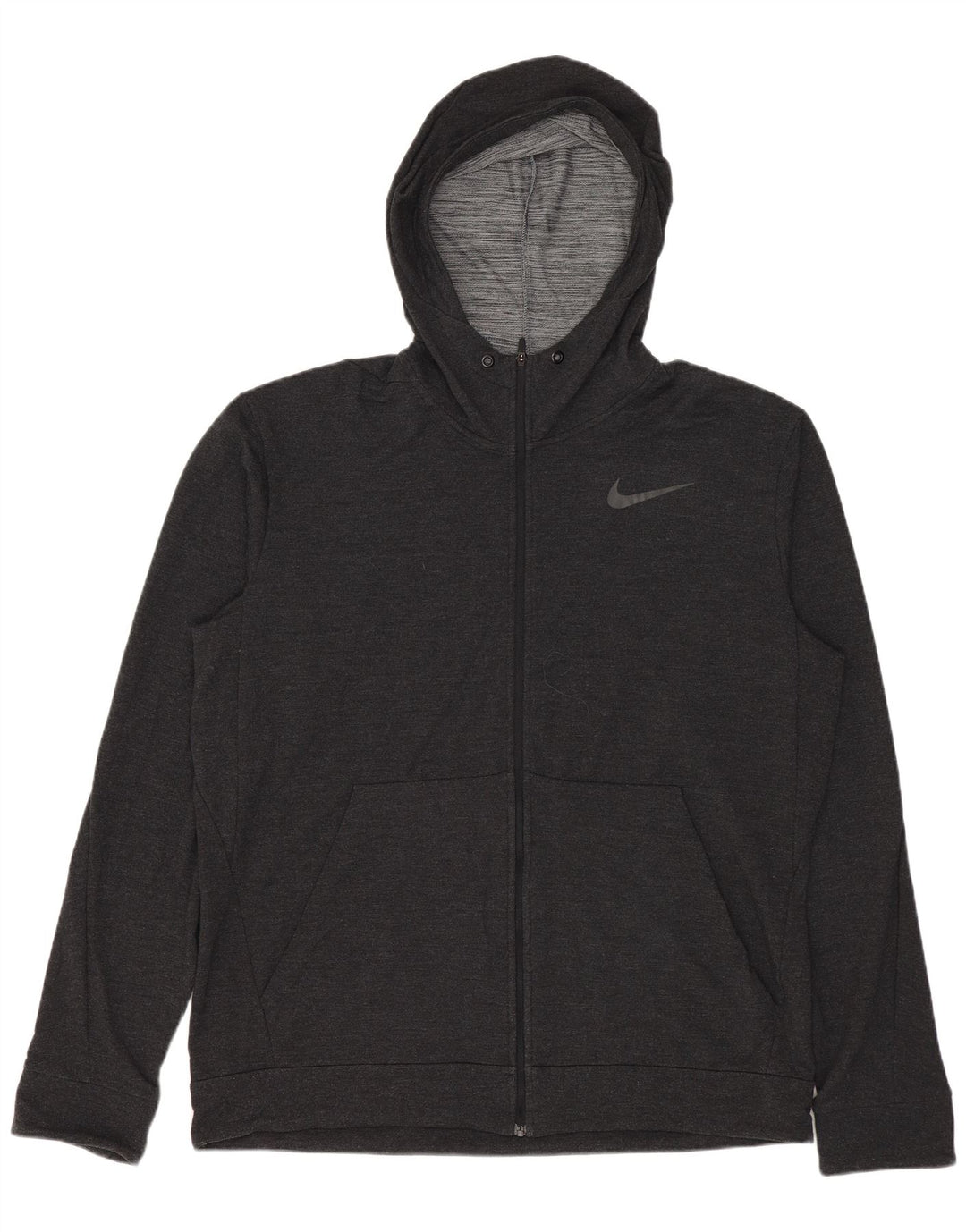 Мужской свитер с капюшоном на молнии Nike Dri Fit, большой серый вискоза