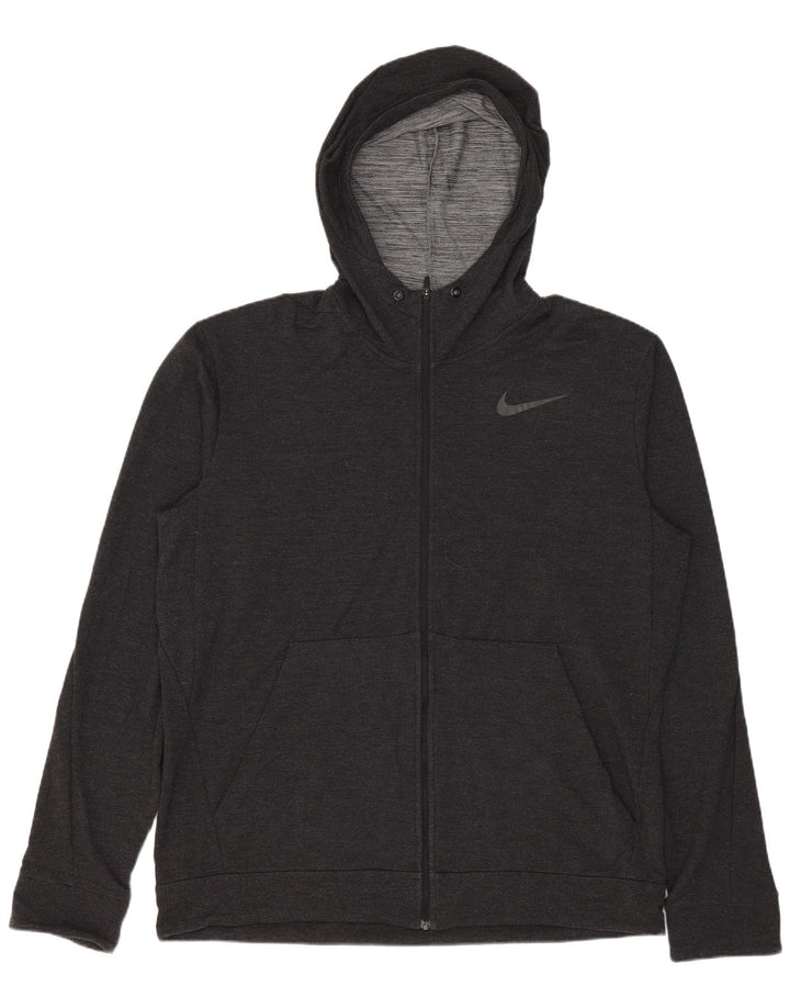 Мужской свитер с капюшоном на молнии Nike Dri Fit, большой серый вискоза