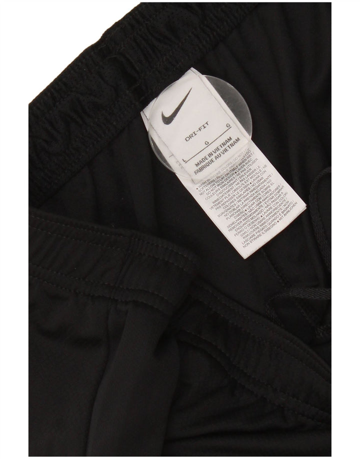 Мужские спортивные шорты Nike Dri Fit, большие черные полиэстер с цветными блоками
