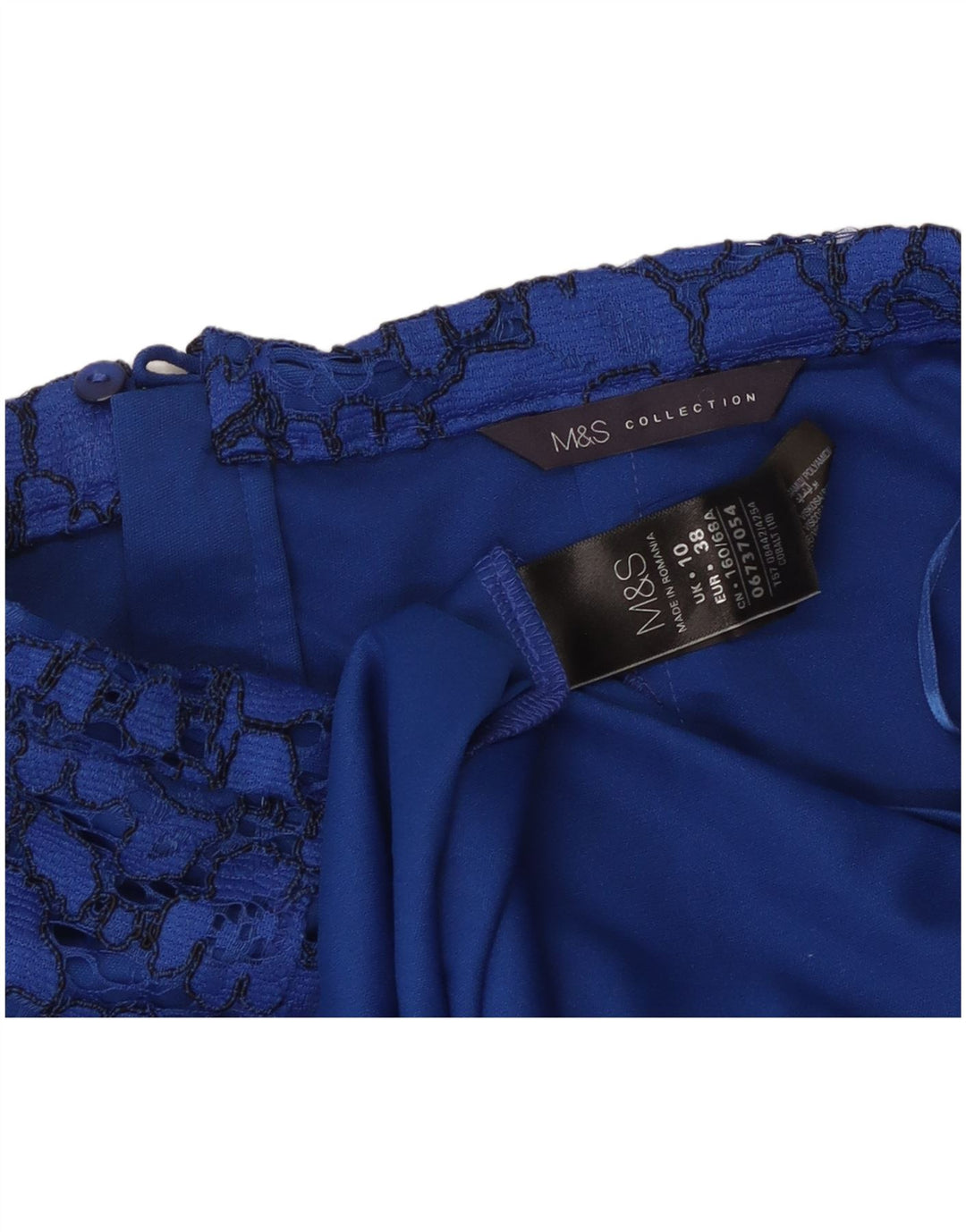 Женская юбка-карандаш Marks & Spencer UK 10, маленькая W28, синяя с цветочным принтом, полиамид