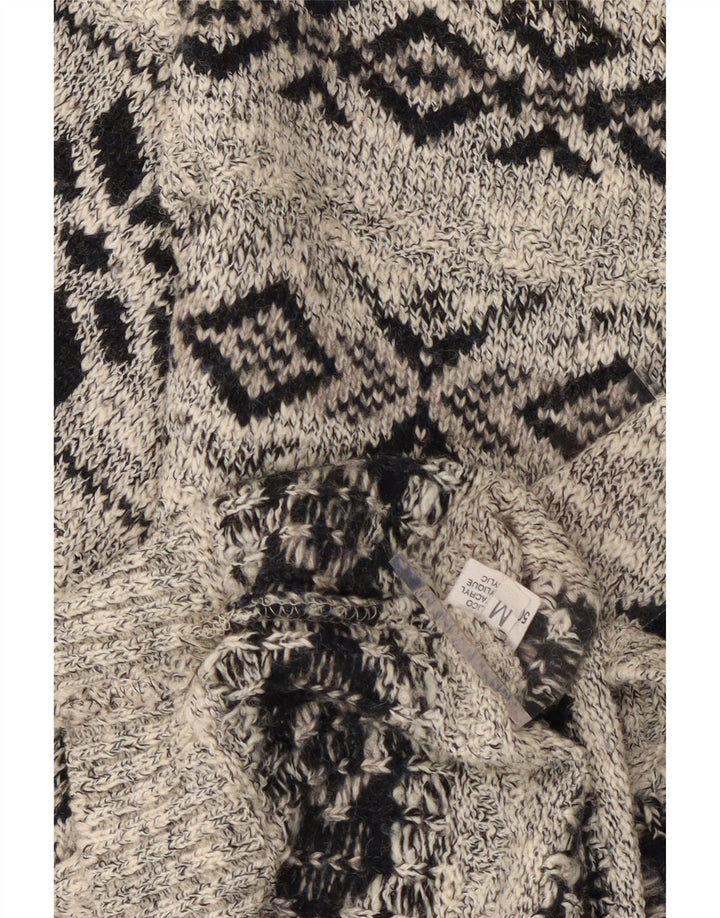 ВИНТАЖНЫЙ мужской джемпер с v-образным вырезом, свитер среднего серого цвета из шерсти Fair Isle