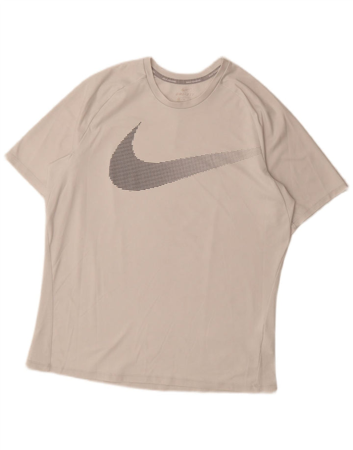 Мужская футболка Nike Dri Fit с графическим рисунком, средний белый полиэстер