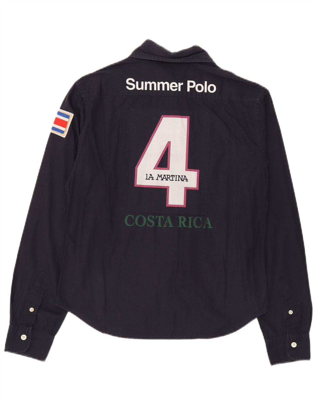 Женская рубашка с рисунком LA MARTINA UK 16, большой размер, темно-синий, хлопок