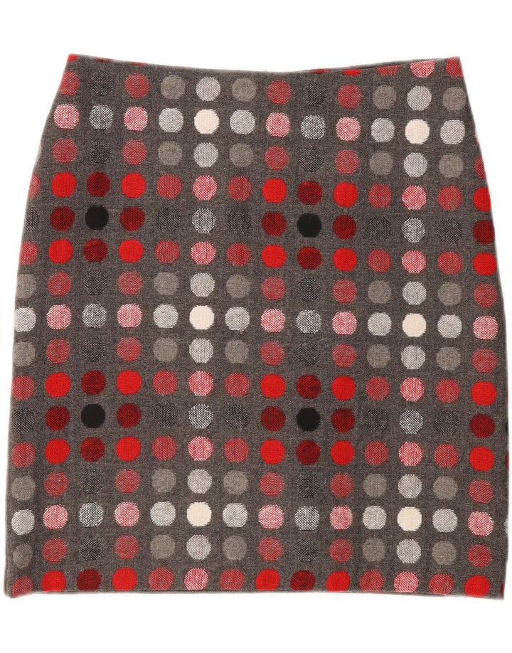 Женская прямая юбка Marks & Spencer UK 12 Medium W30 Серая в горошек