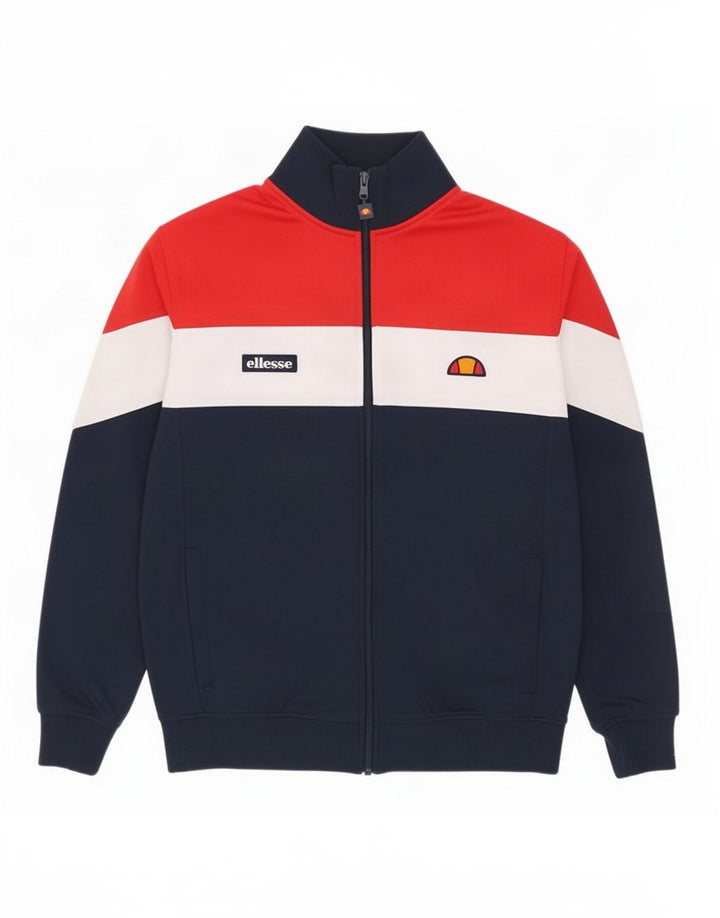 Мужской спортивный костюм Ellesse, верхняя куртка, средний темно-синий, хлопок с цветными блоками