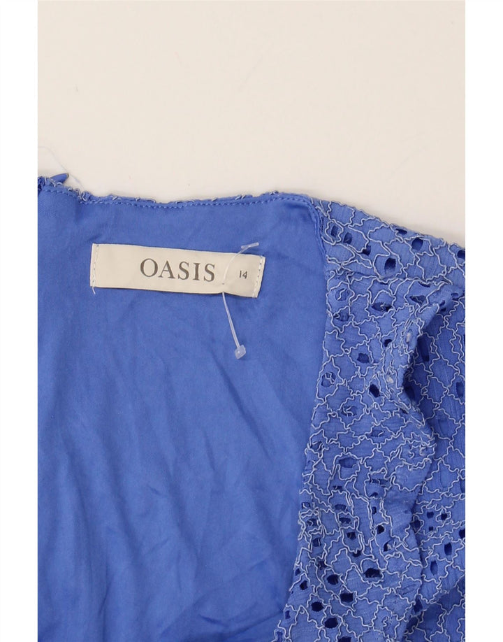 OASIS Womens A-Line Dress UK 14 Medium Blue Vintage Oasis and Second-Hand Oasis from Messina Hembry 