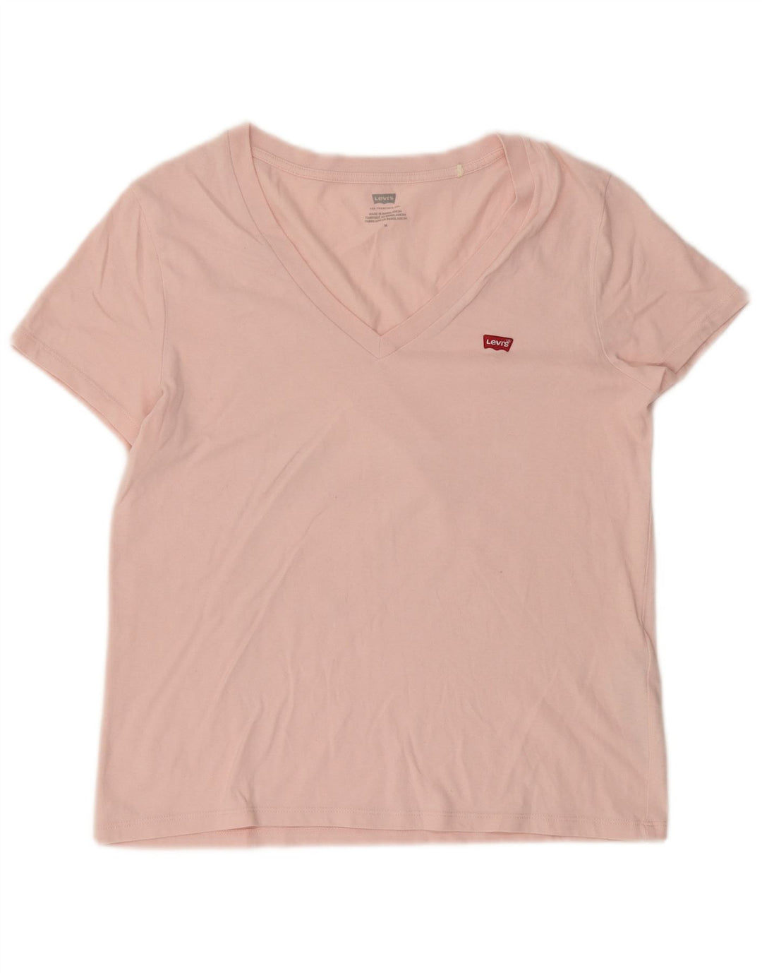 Женская футболка Levi's Top UK 14, хлопок среднего розового цвета