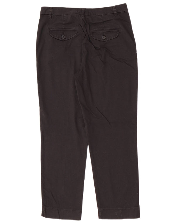 Женские прямые укороченные брюки Benetton UK 8, маленькие W27 L25, черные, хлопковые