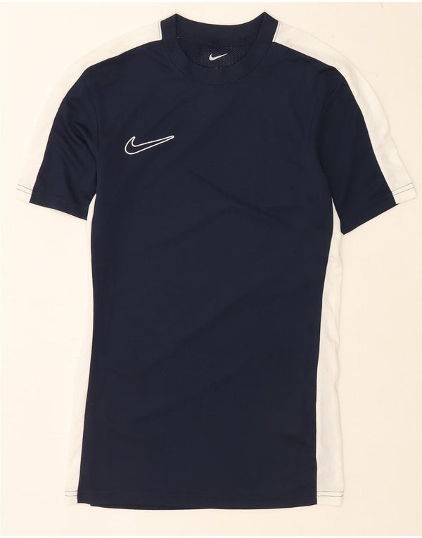 Мужская футболка Nike Dri Fit Slim Top XS темно-синяя с цветными блоками из полиэстера