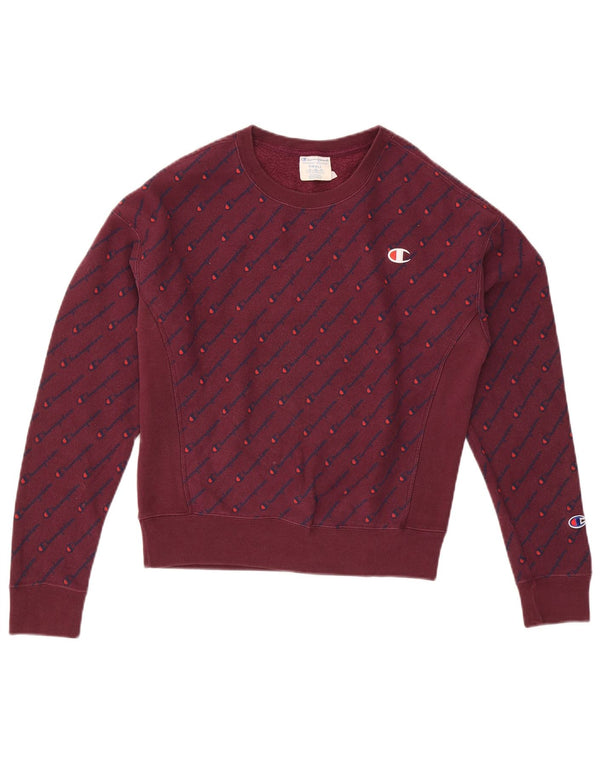 Женский джемпер оверсайз с рисунком Champion UK 10, маленький бордовый цвет