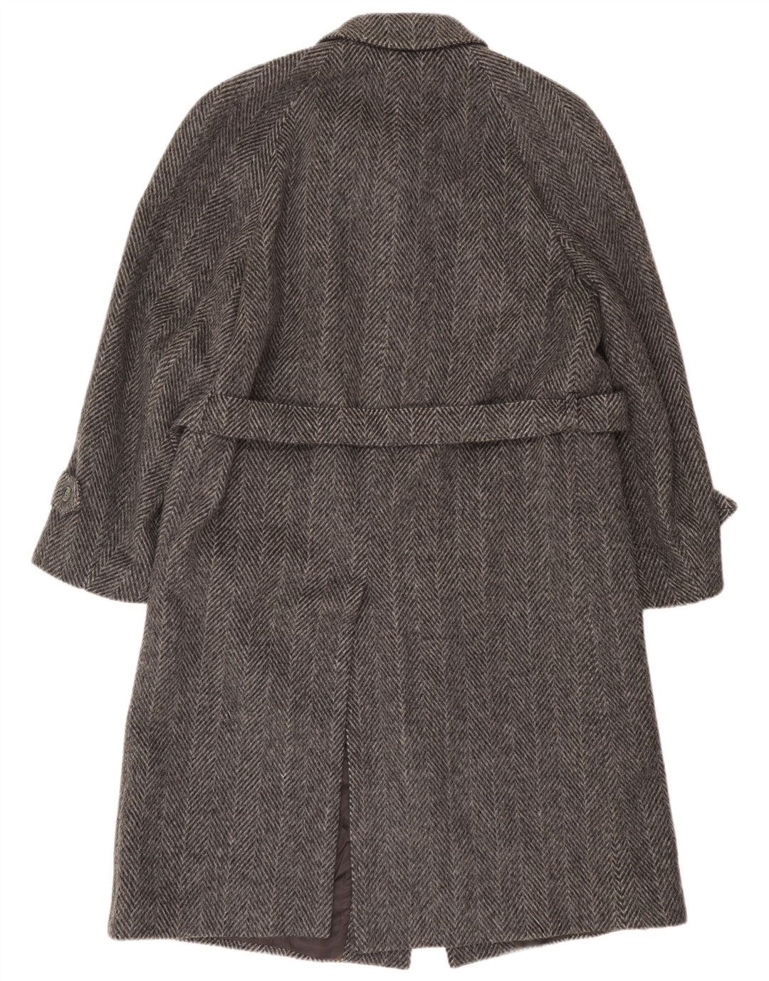 Винтажное мужское пальто IT 52 XL серое в елочку