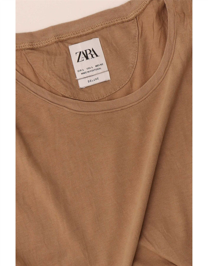 Футболка мужская Zara большая, бежевая