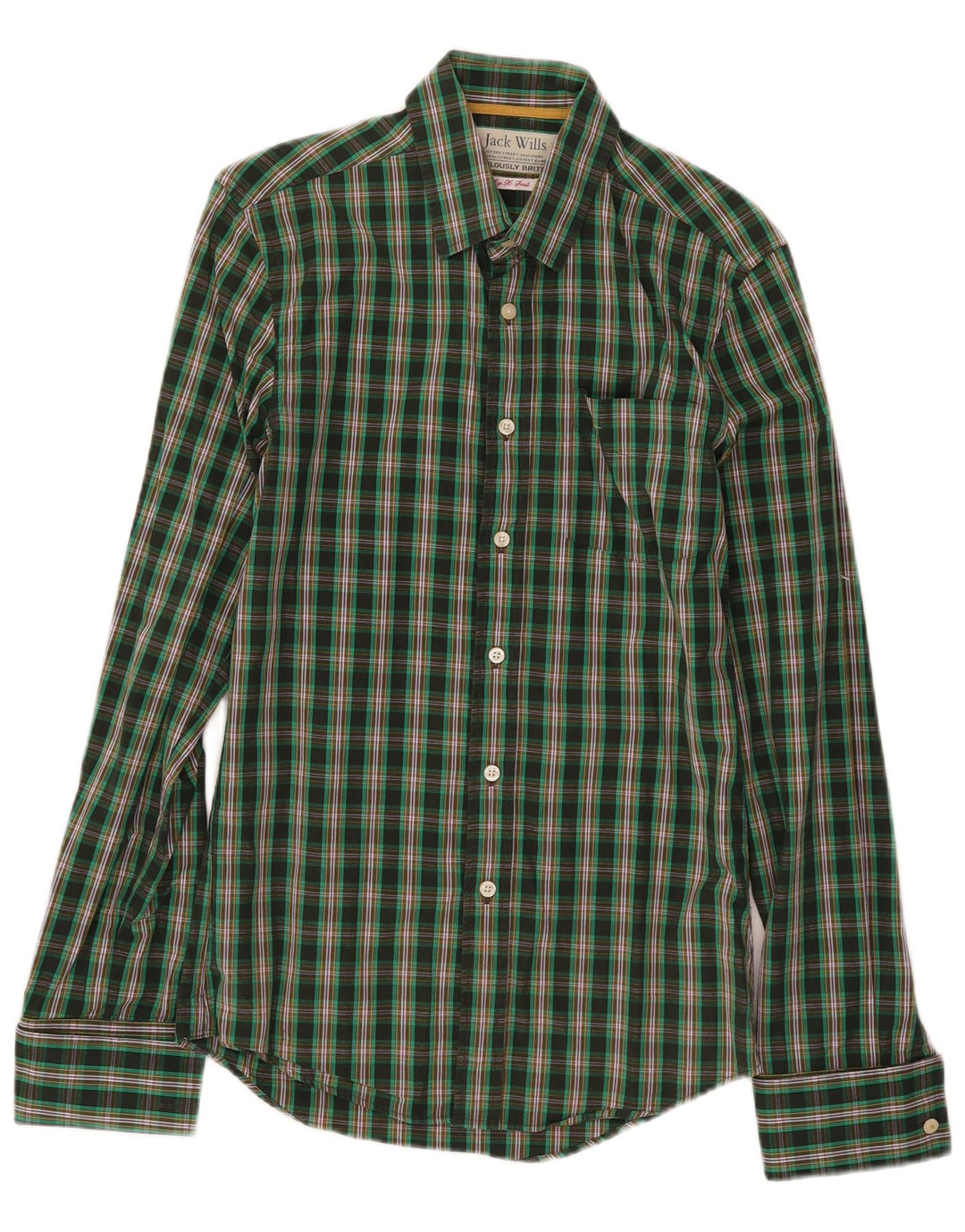 Мужская рубашка Jack Wills XS в зеленую клетку, хлопок