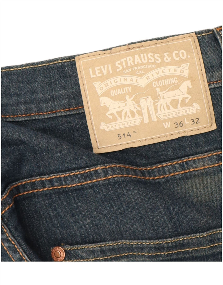 Мужские прямые джинсы Levi's 514 W36 L32 синие, хлопок