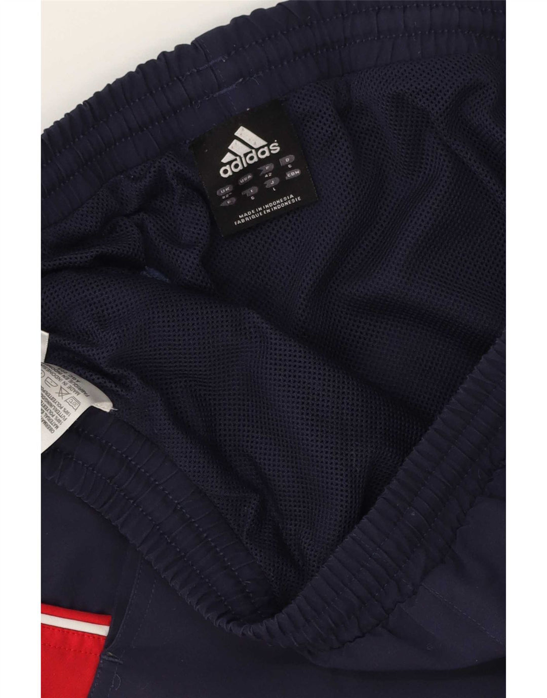 Мужские спортивные шорты Adidas среднего размера, темно-синие, полиэстер с цветными блоками