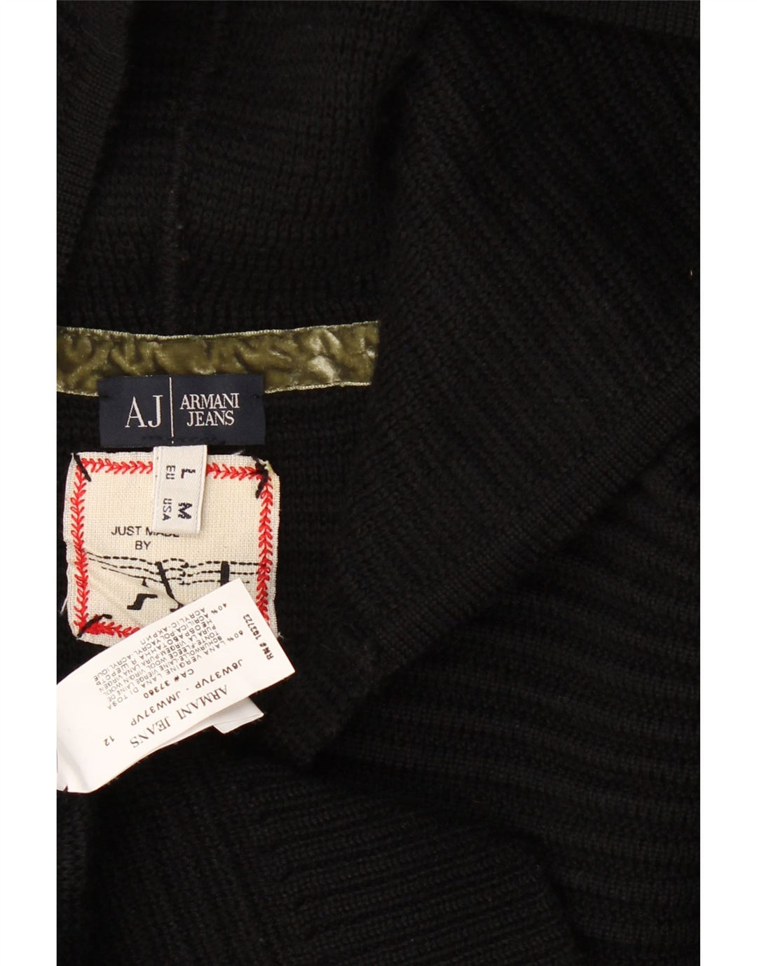 Женский джемпер с капюшоном Armani Jeans UK 14, средний, черный, шерсть