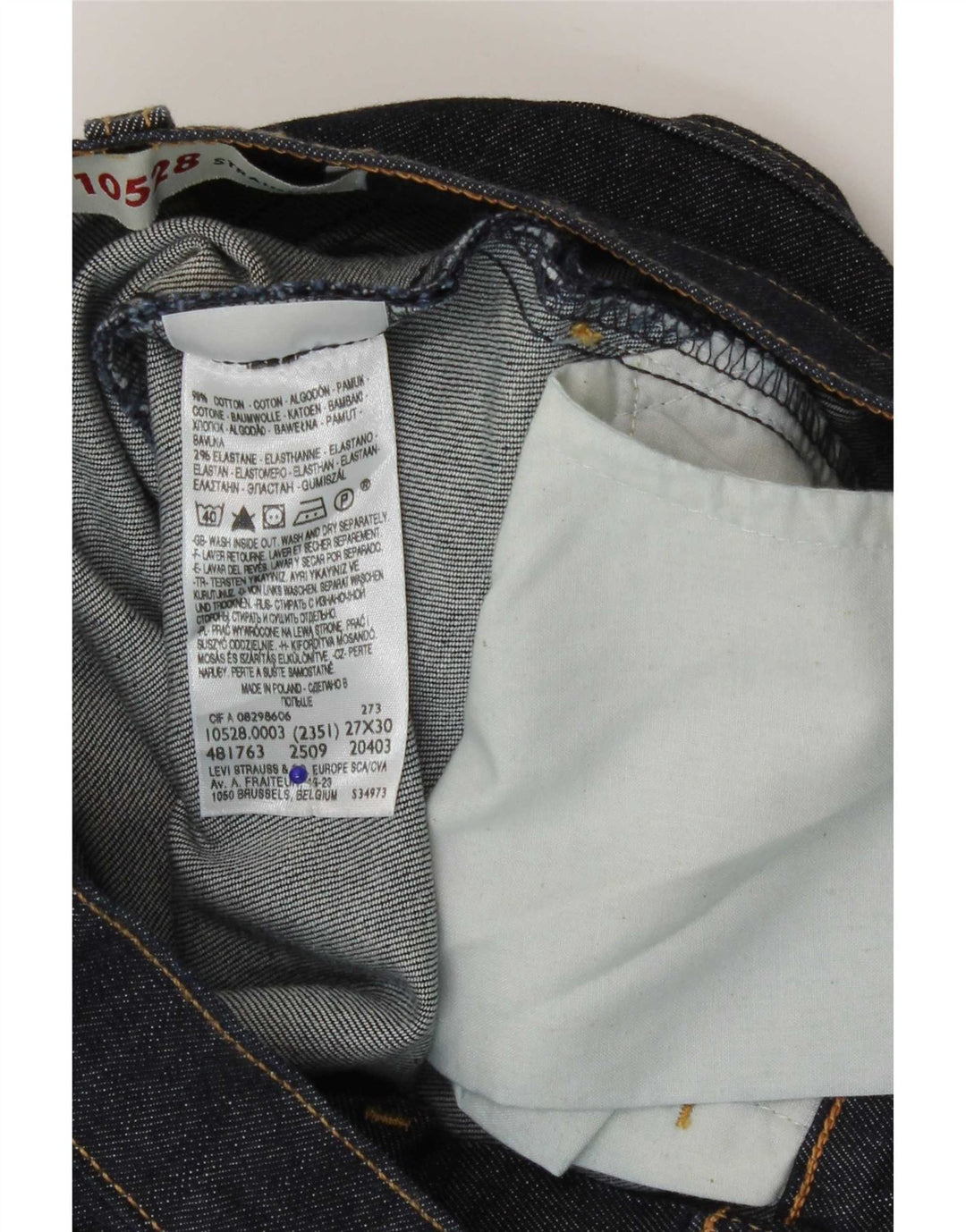 Женские прямые джинсы Levi's 528 W27 L30 темно-синие, хлопок