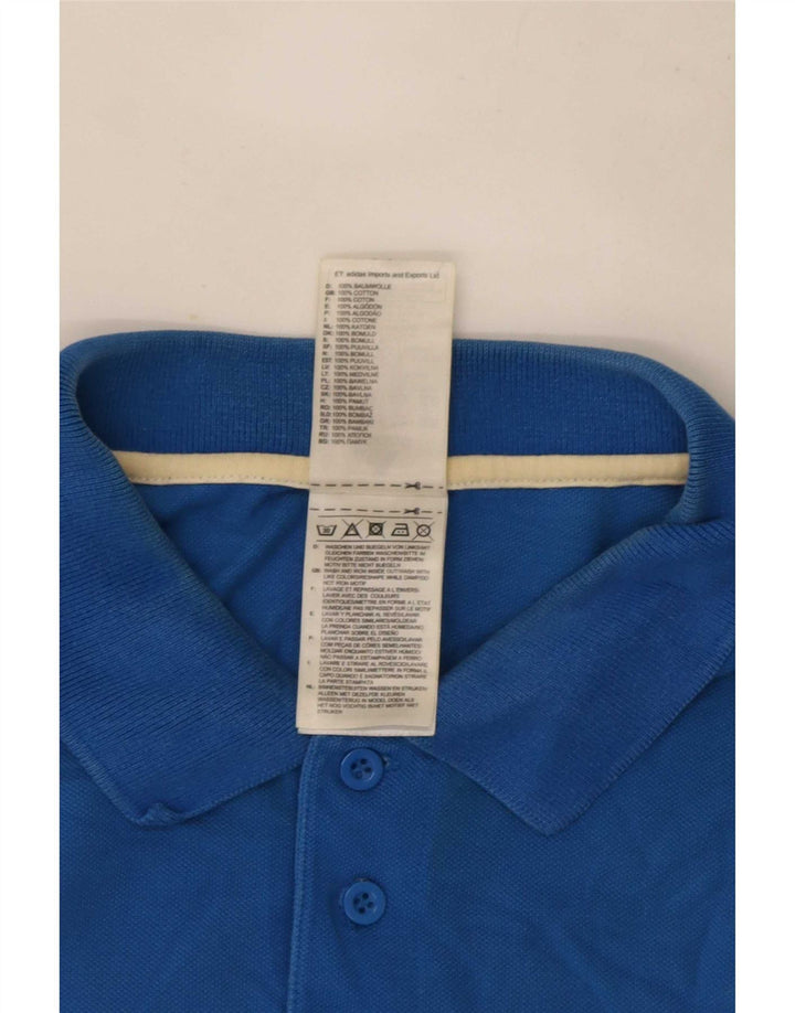 Мужская футболка-поло Adidas 2XL синяя, хлопок