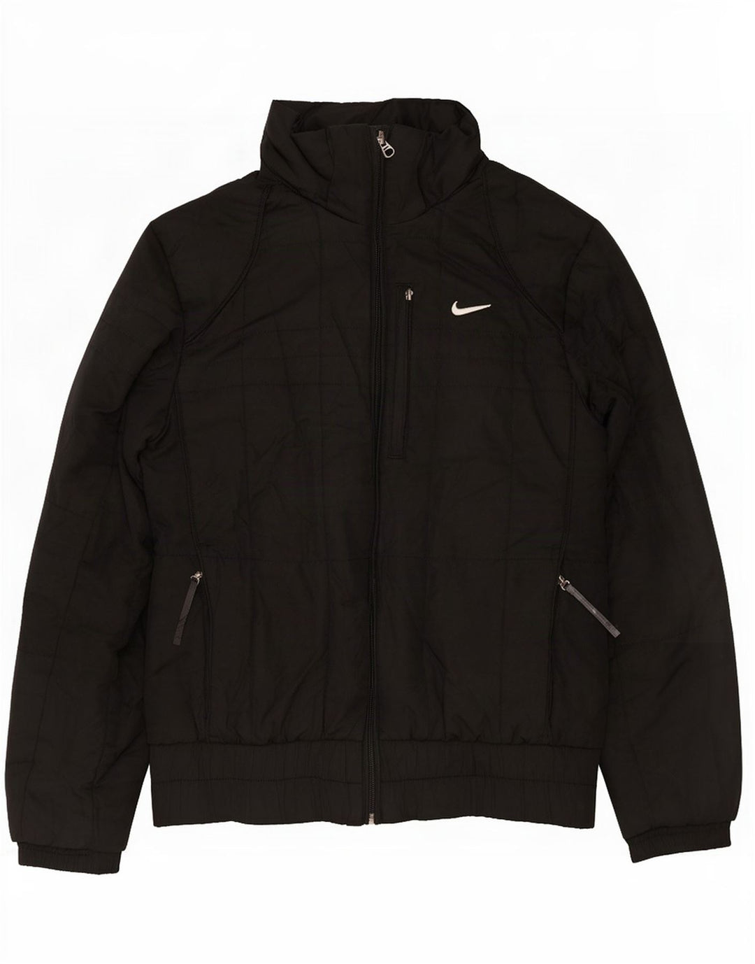Женская утепленная куртка с капюшоном Nike UK 10/12, средний черный полиэстер