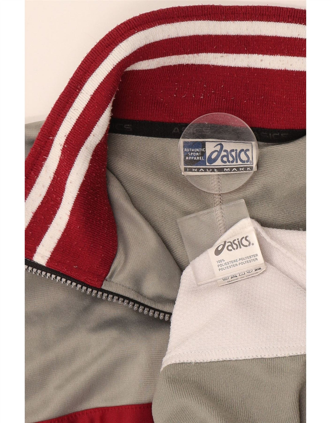 Мужская спортивная куртка ASICS XL, серый полиэстер с цветными блоками