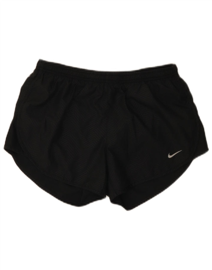 Женские спортивные шорты Nike Dri Fit UK 10, маленькие черные полиэстер с шевроном