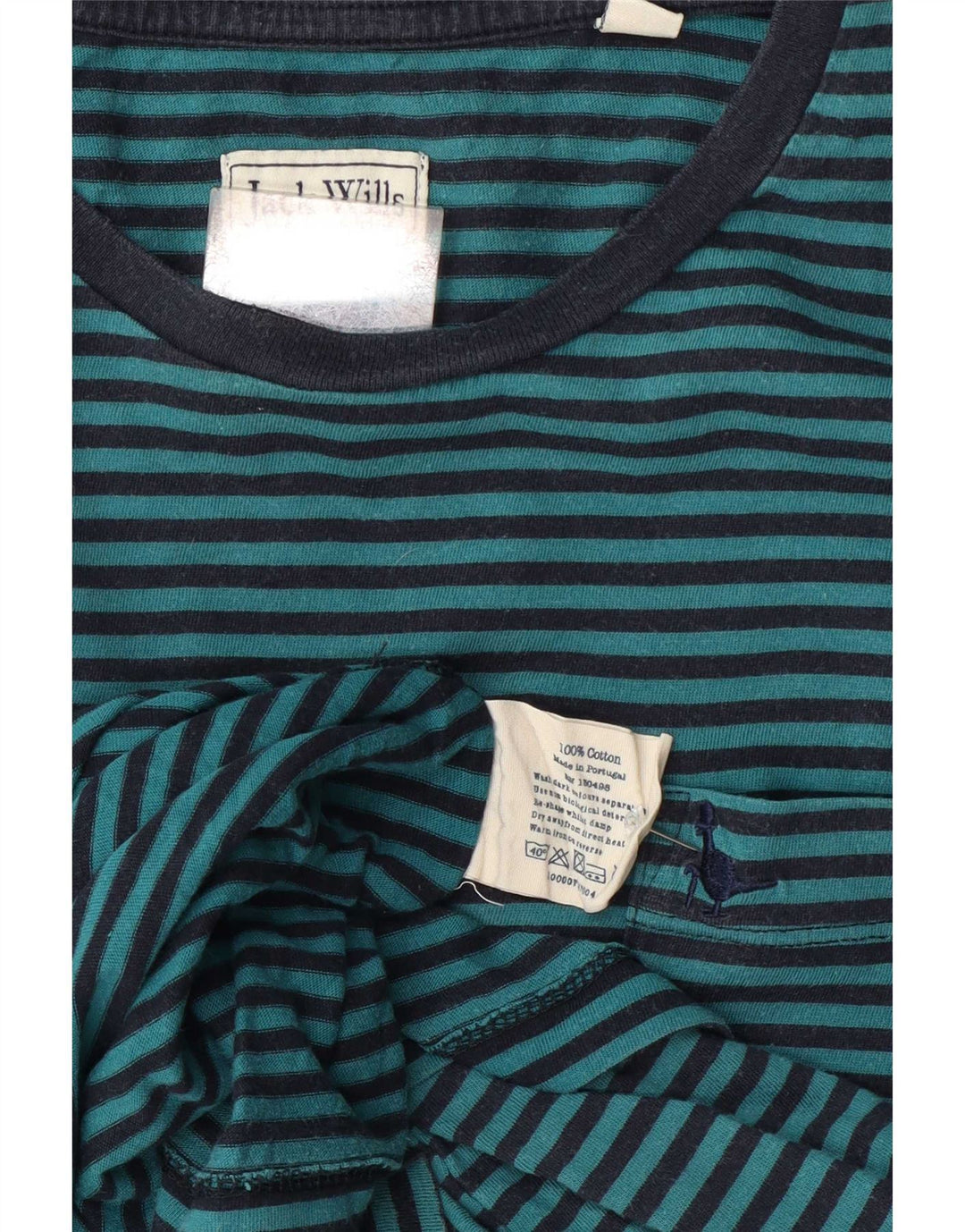 Мужская футболка Jack Wills из хлопка среднего синего цвета в тонкую полоску