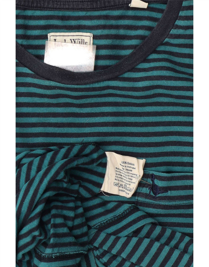 Мужская футболка Jack Wills из хлопка среднего синего цвета в тонкую полоску