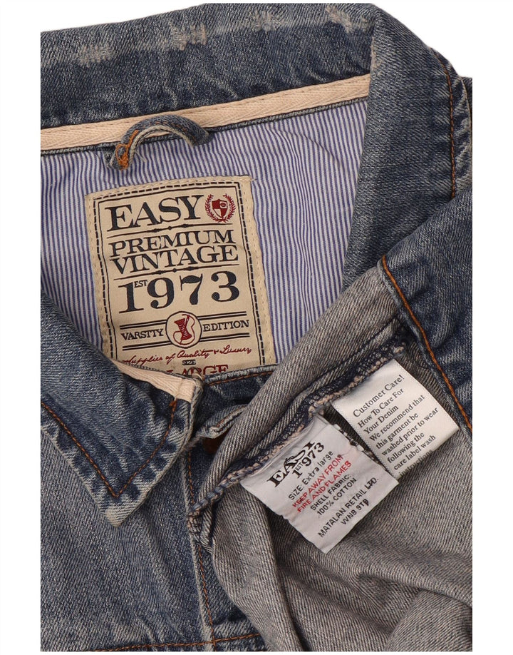 Мужская джинсовая куртка Easy UK 40, большой синий хлопок