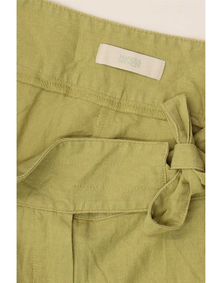 Женские широкие капри Marks & Spencer W32 L18 зеленые
