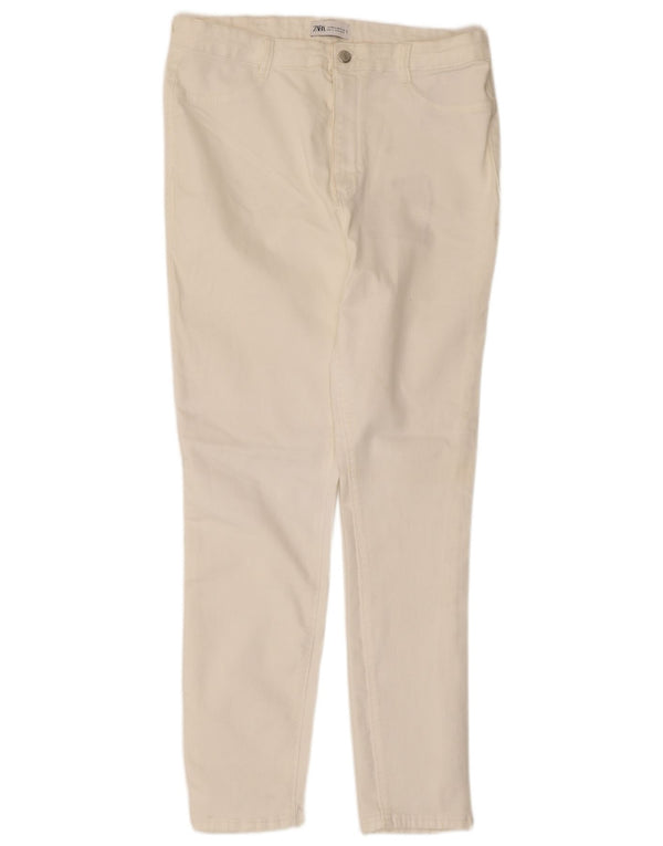 Женские узкие повседневные брюки Zara EU 46 2XL W36 L28, белый хлопок