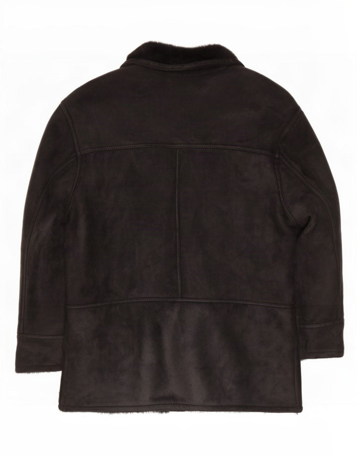 Винтажная мужская короткая дубленка UK 42 XL, черная