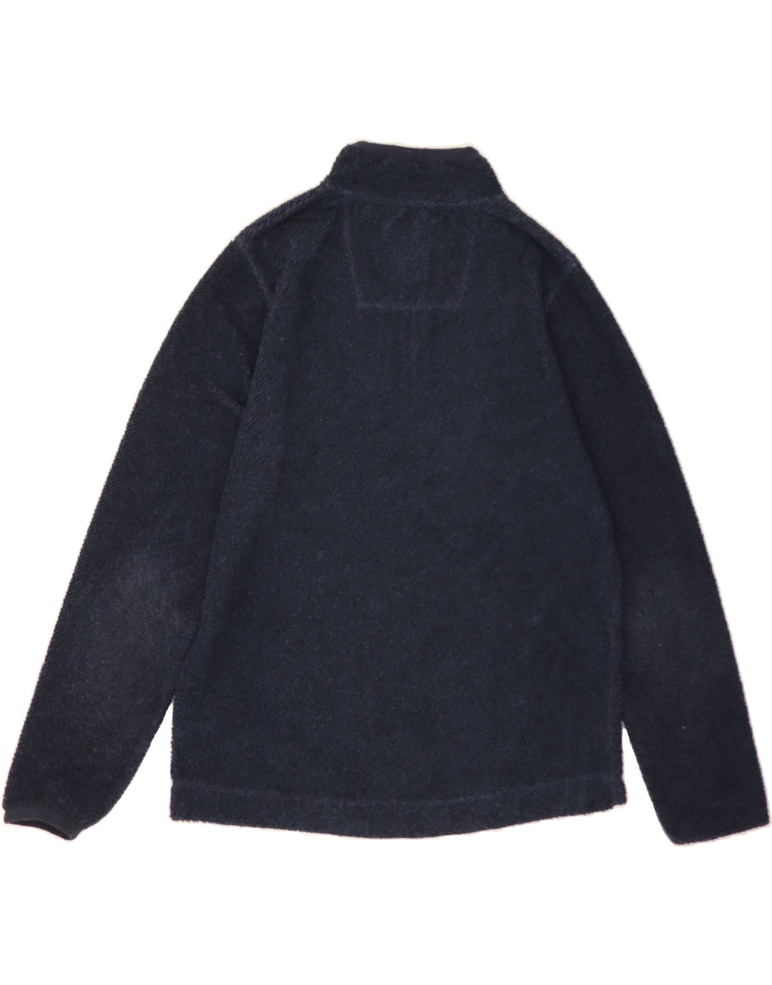 WEIRD FISH Mens Zip Neck Fleece Jumper Small Navy Blue Polyester Vintage Weird Fish and Second-Hand Weird Fish from Messina Hembry 