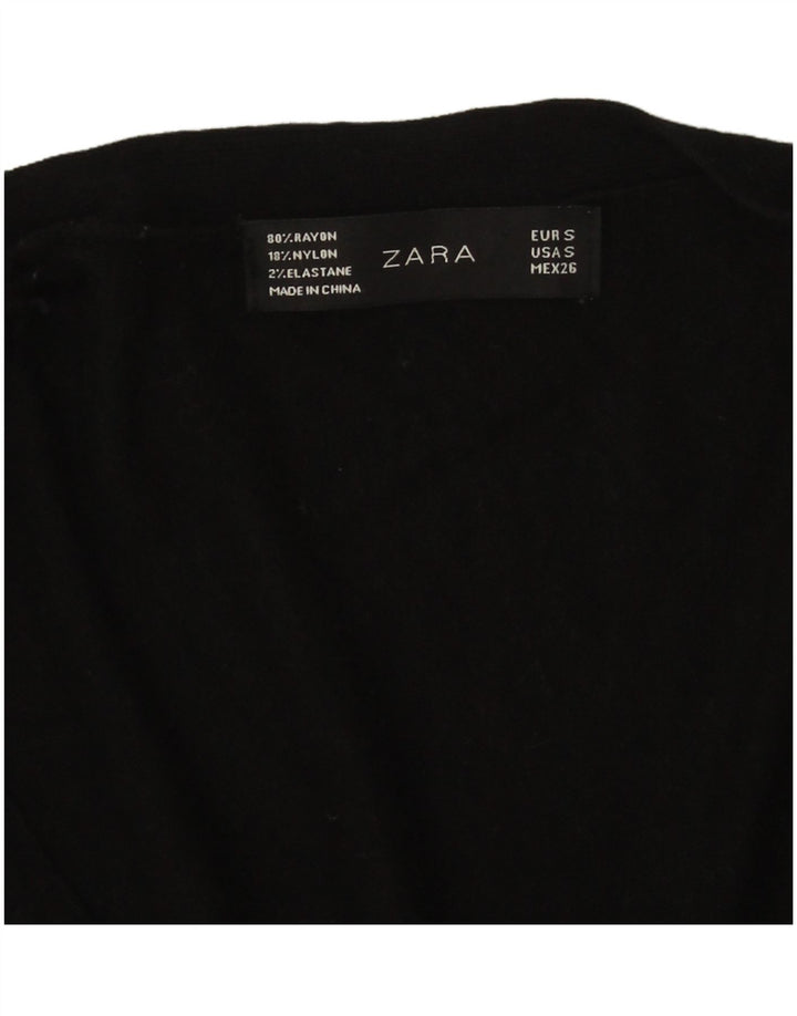 Женский кардиган Zara UK 10, маленький черный вискоза