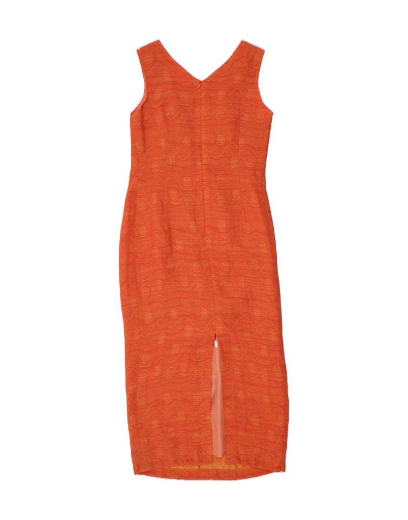 JOHN BENTLEY Womens Sleeveless Maxi Sheath Dress UK 10 Small  Orange Vintage John Bentley and Second-Hand John Bentley from Messina Hembry 