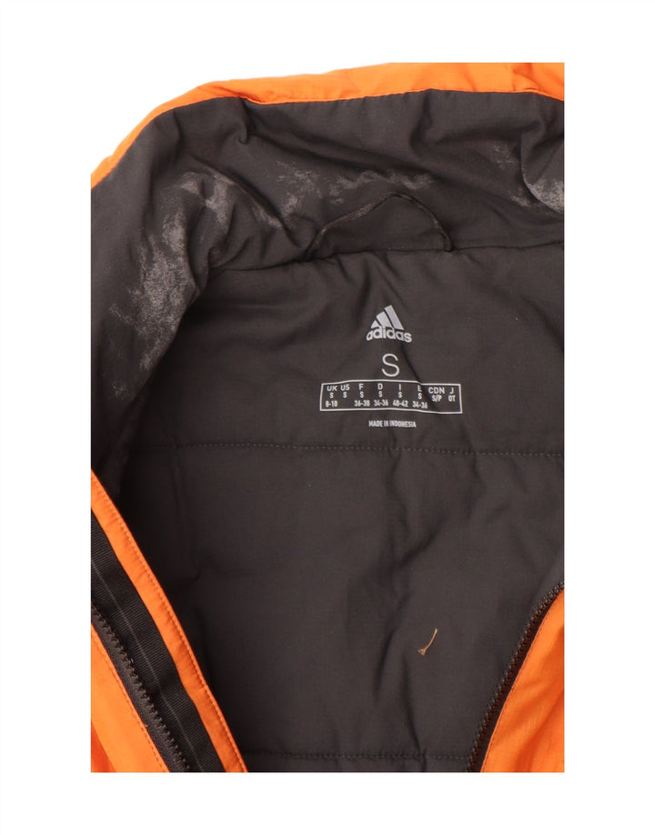 Женская стеганая куртка Adidas UK 8/10, маленькая оранжевая