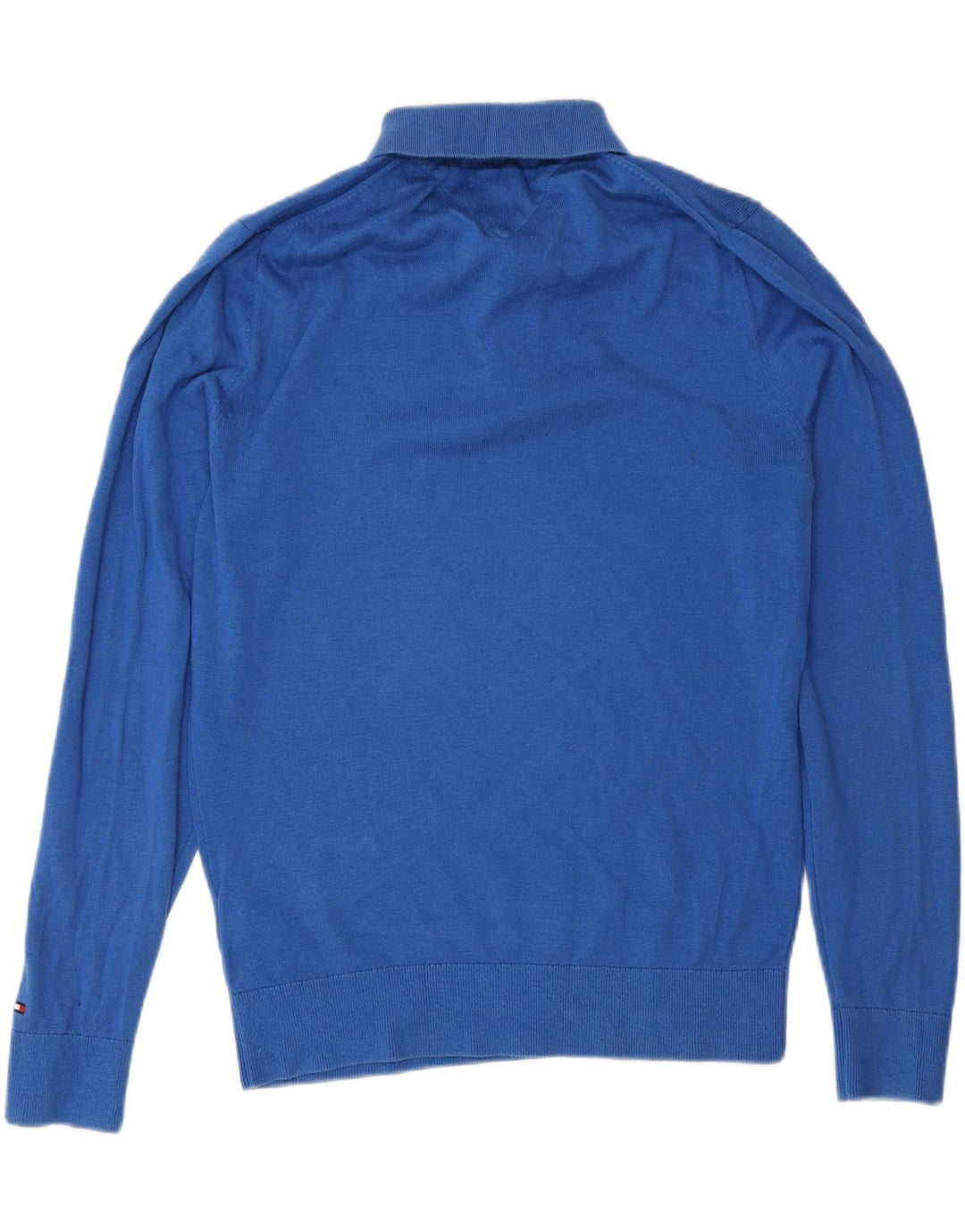 Мужской джемпер с воротником-поло Tommy Hilfiger, маленький синий хлопковый свитер