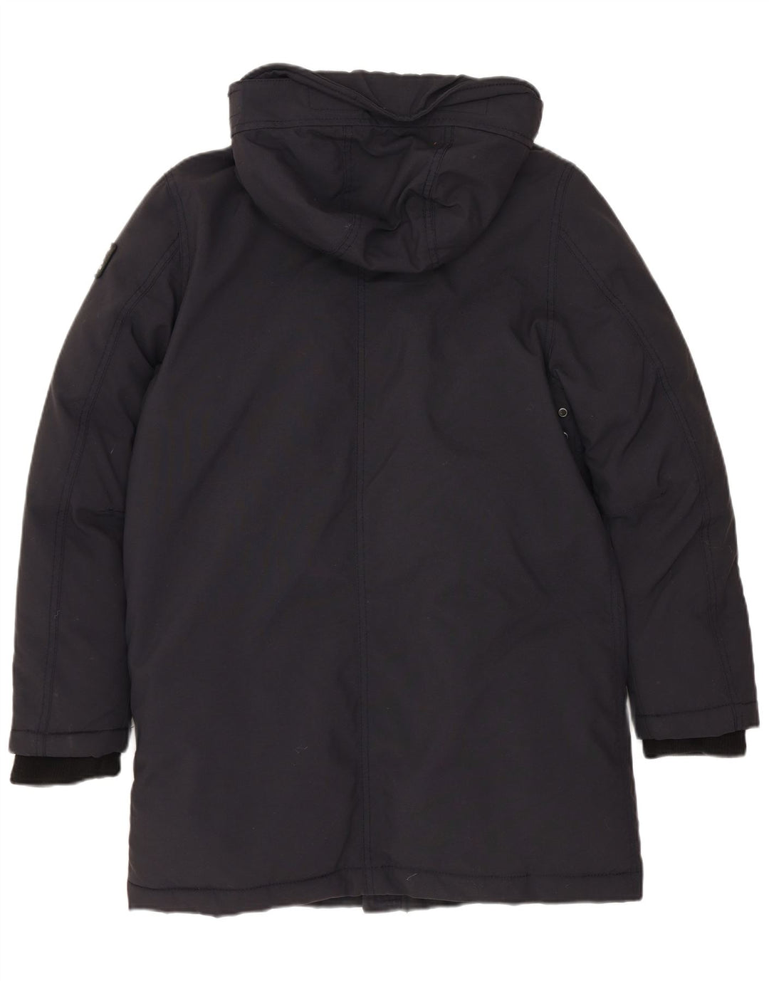 SCHOTT Женское стеганое пальто с капюшоном, США 12, большой черный полиэстер