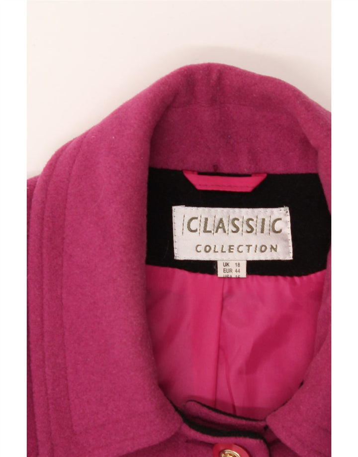CLASSIC Womens Overcoat UK 18 XL Pink Vintage CLASSIC and Second-Hand CLASSIC from Messina Hembry 